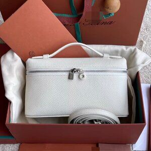 Loro Piana Extra Pocket White Leather Handbag